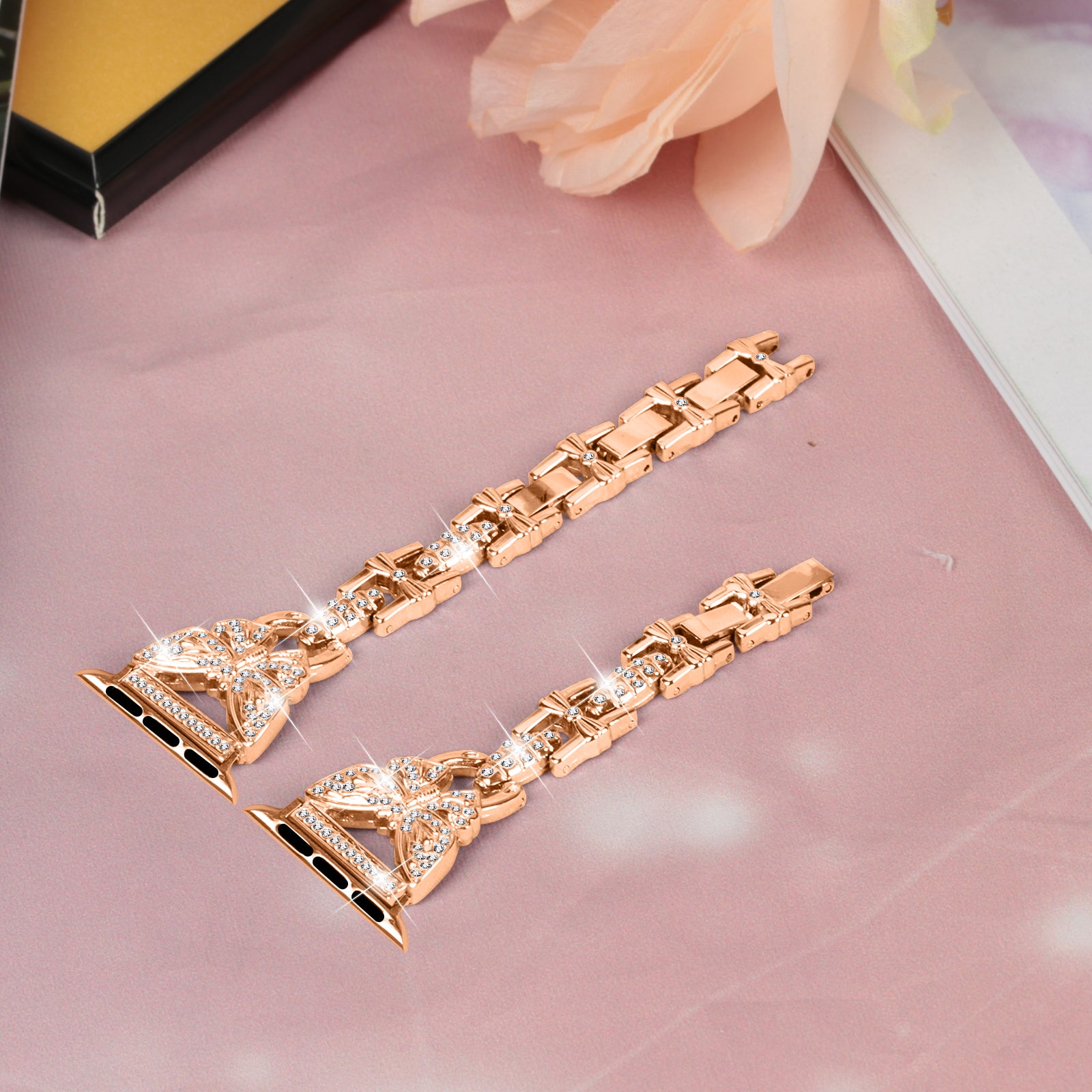 Stainless Steel Watch Band for Apple Watch Ultra 2 49mm Series 9 45mm SE (2023) 44mm Ultra 49mm 8 7 45mm 6 5 4 SE (2022) SE 44mm 3 2 1 42mm Butterfly Rhinestone Decor Bracelet Strap Stainless Steel Watch Band for Apple Watch Ultra 2 49mm Series 9 45mm SE (2023) 44mm Ultra 49mm 8 7 45mm 6 5 4 SE (2022) SE 44mm 3 2 1 42mm Butterfly Rhinestone Decor Bracelet Strap